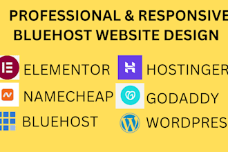 develop with godaddy bluehost hostinger wordpress  website or elementor designel