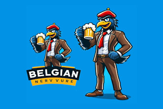 design a striking belgian tervuren mascot logo for your brand