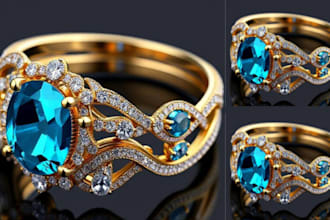 design high end 3d jewelry models with ultra realistic rendering for print