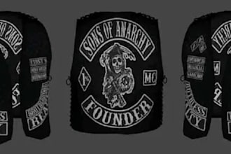 create high quality biker vest designs for gta 5 fivem