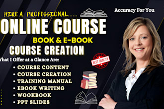 create online course content elearning course creation ebook and also ppt slides