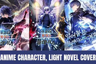 light novel cover shonen anime manga comic webtoon cover japanese style mangaka