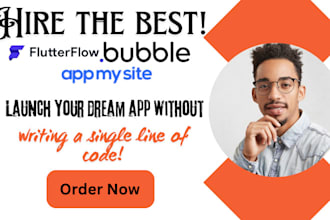publish launch build bubble io flutterflow appmysite glide adalo appgyver app