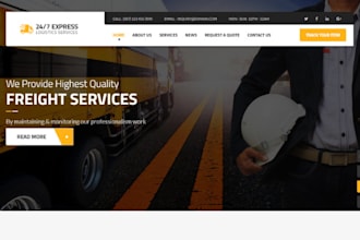 design logistics website, dispatch, trucking, freight broker, transport website