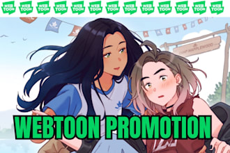 do organic and viral webtoon promotion, wattpad, manga, tapas to target audience
