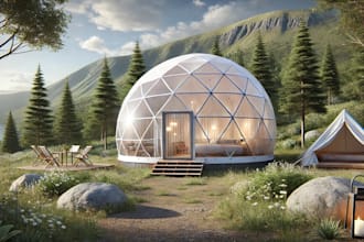 do professional 3d architectural visualization and rendering for geodesic domes