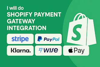 do shopify payment gateway integration, stripe, paypal, klarna, wise, apple pay