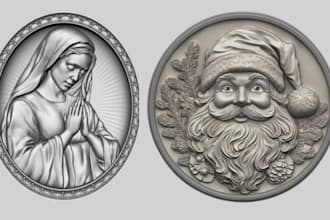 sculpt 3d coin model cnc bas relief 3d pendant medallion stl engraving printing