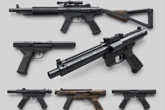 design high quality realistic 3d guns blender expert and game animation ready