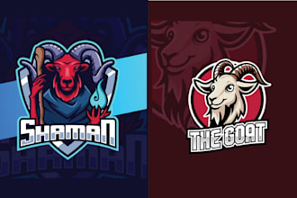 create unique sheep goat mascot logo within 24 hours