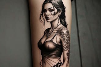 draw a minimalist tattoo design in my style