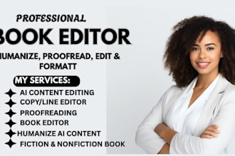 be your professional book editor KDP publisher and humanize ai, chatgpt content