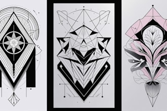 create unique custom geometric tattoo design