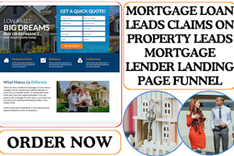 mortgage loan leads claims on property leads mortgage lender landing page funnel