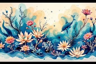 create a beautiful watercolor flowers tattoo design for you