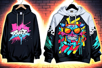 make unique graffiti art for tshirts, hoodies and streetwear
