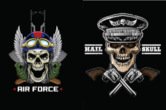 do custom skull army military logo within 24 hours