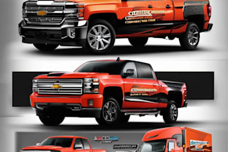 design a custom vehicle wrap, cars, pickups, trailers, etc