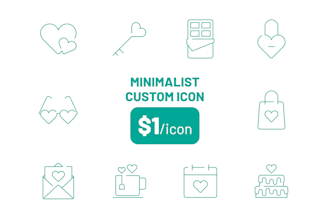 design modern minimalist custom icon set