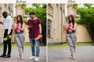 add or remove object people, remove person from photo extend background