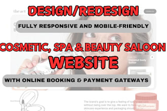design spa, beauty, saloon cosmetic website using wordpress