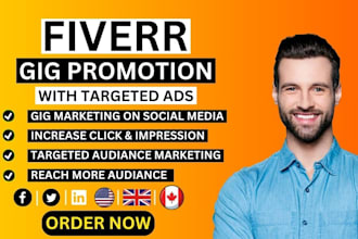 promote your fiverr gig on top social media to your target audience
