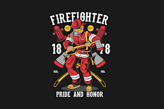 create awesome and gorgeous fire fighter logo design