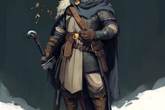 paint realistic or dnd  character art in unique style