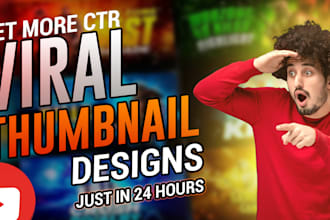 do viral, modern and attractive thumbnail designs for youtube channel