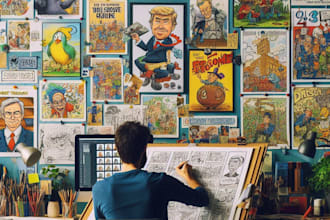 create political and editorial cartoons