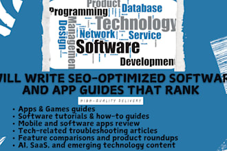 write software and app guides that rank