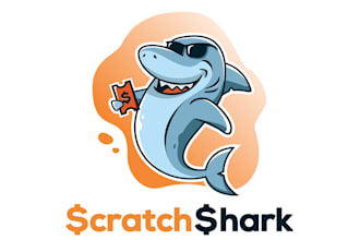 create a custom mascot btc shark logo design bold, unique