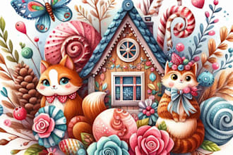 make a any handmade illustration in watercolor