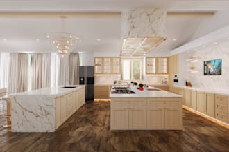 create realistic 3d kitchen models and high quality renders