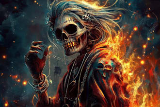 do a fantasy horror character art of your choice