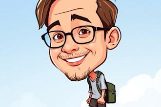 do funny cartoon character, caricature, logo, portrait