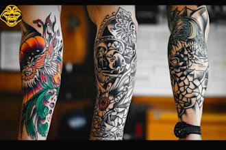 create custom tattoo design, tattoo sleeve