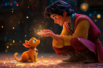 create you cartoon in disney style