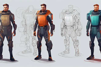 do a sci fi character illustration or sci fi character art