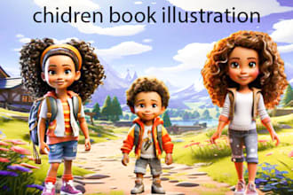 design 3d children book illustration, 3d children book illustration, book cover