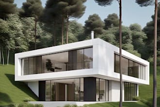 design 3d architecture exterior rendering home house commercial building model