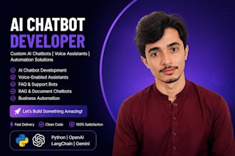 develop a custom ai chatbot using python, openai, and langchain
