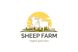 create awesome and gorgeous sheep farm logo design