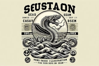 custom vintage illustration for t shirt design