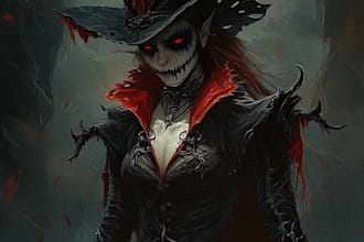illustrate your own scifi, fantasy, horror, or thriller character