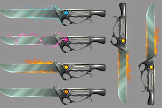 3d game asset 3d game props 3d knife 3d game model game design game object