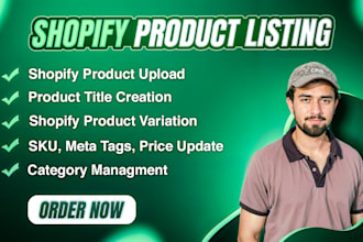 be your virtual assistant for shopify product upload