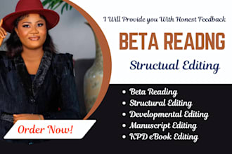 beta read your manuscript, structural edit, developmental edit book proofreading