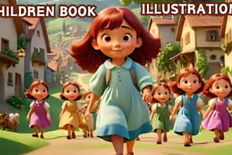 do children book illustration, kid illustration, children storybook book cover