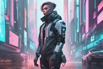 design stunning sci fi, cyberpunk, portrait art